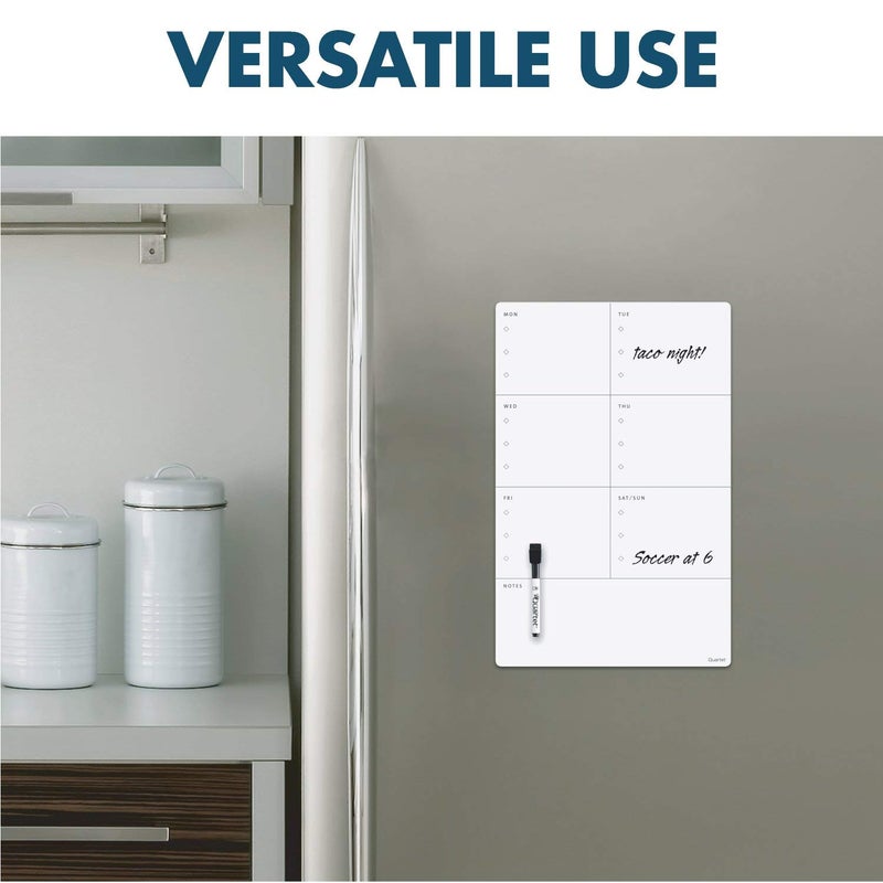 Quartet Magnetic Weekly Planner Dry Erase Board, 11" x 17", Small White Board for Fridge, Home School Supplies or Home Office Decor, Frameless, Includes 1 Dry Erase Marker (63540) - Image 4